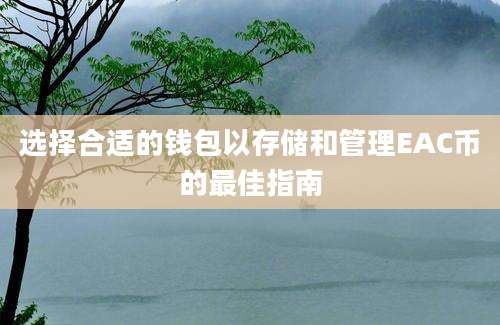 选择合适的钱包以存储和管理EAC币的最佳指南