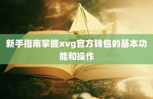 新手指南掌握xvg官方钱包的基本功能和操作