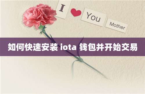 如何快速安装 iota 钱包并开始交易