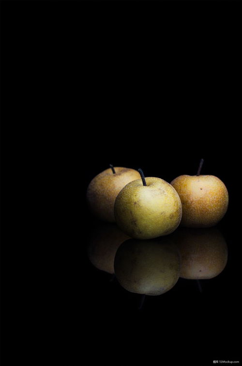 水果 反射 梨 食品 健康 亚洲梨 美食摄影图片